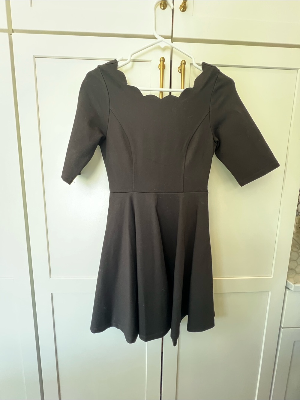 Lulu's Black Scallop-Neck Fit & Flare Mini Dress